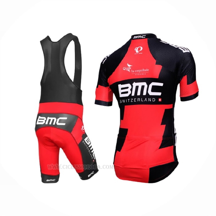 2016 Ropa Ciclismo BMC Negro Rojo Mangas Corta y Culotte Corto